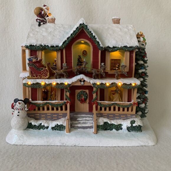 Bradford Exchange Disney Twas The Night Before Christmas Illuminated House Story - Picture 1 of 16